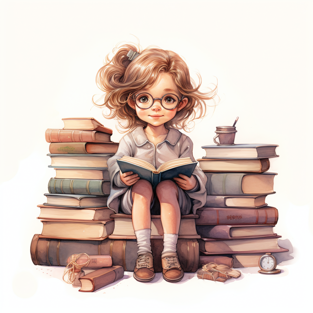 ai generated, little girl, books-8298816.jpg